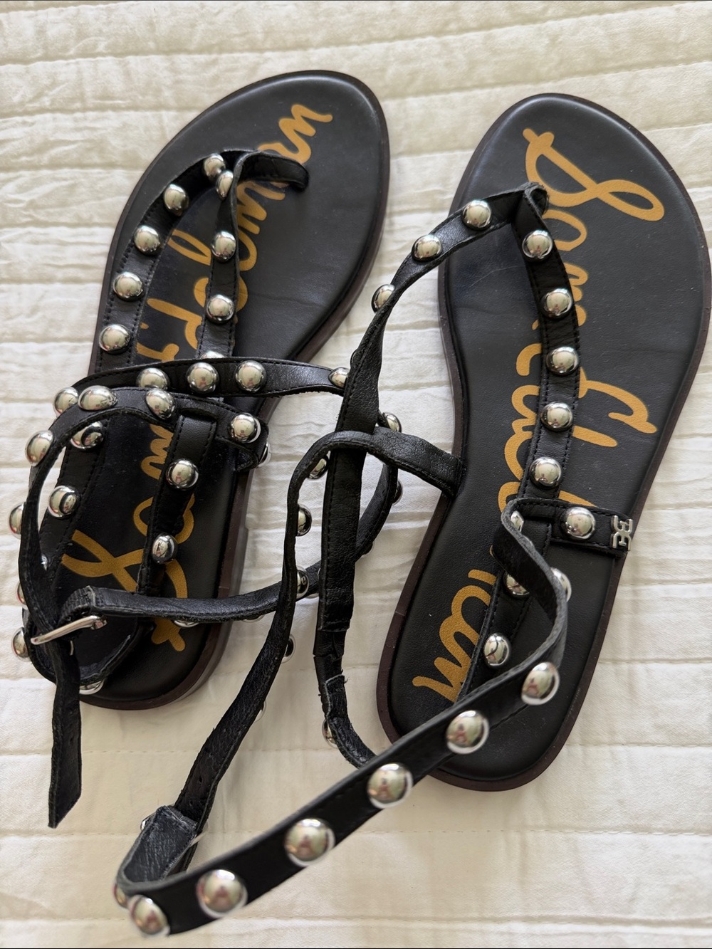 Sam Edelman Black Studded Gladiator Sandals